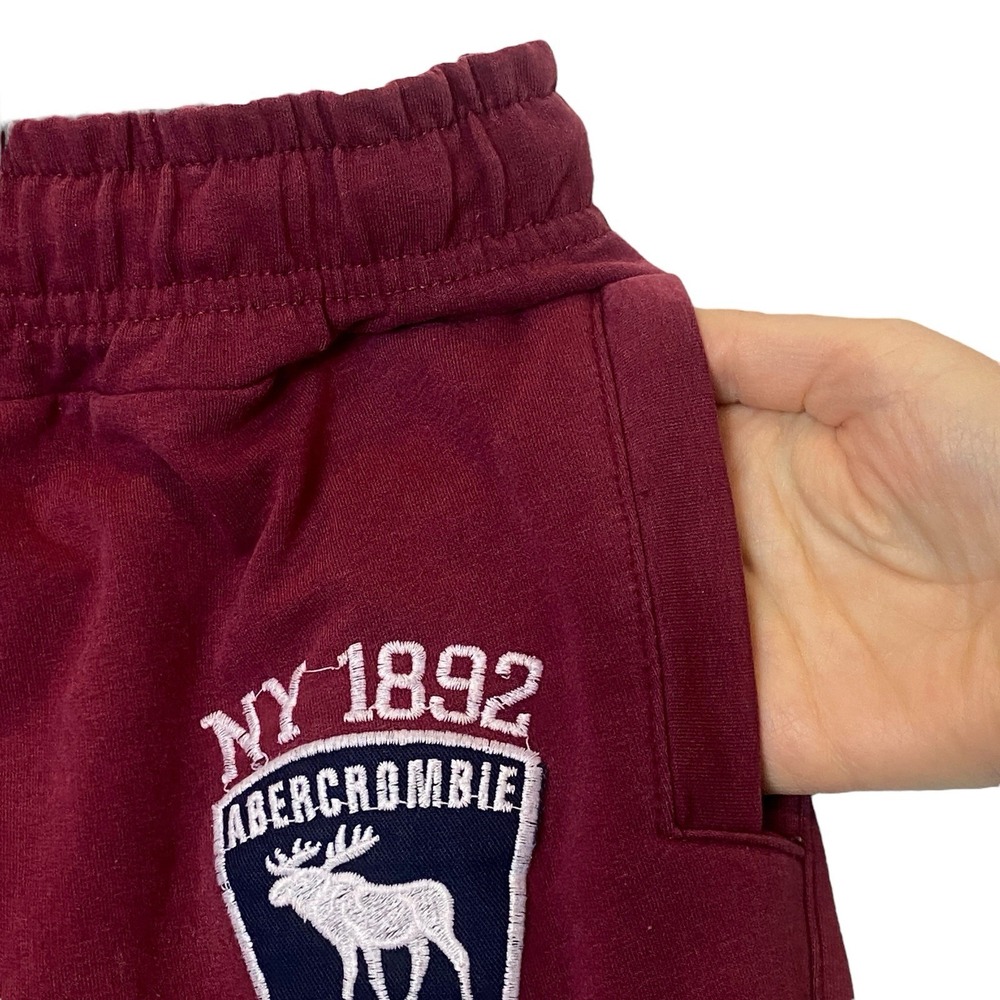 Vintage Abercrombie & Fitch Jogger Sweatpants Womens S Burgundy Sporty Comfy Gym - Picture 4 of 10